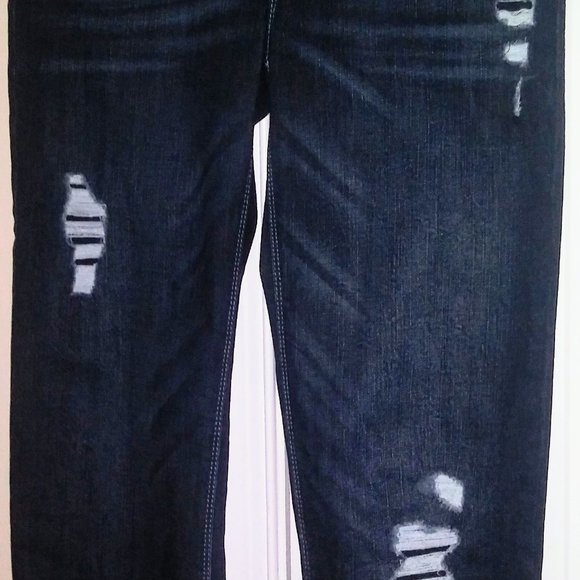 White House/Black Market Straight Crop Frayed Legs Jeans - Picture 7 of 8